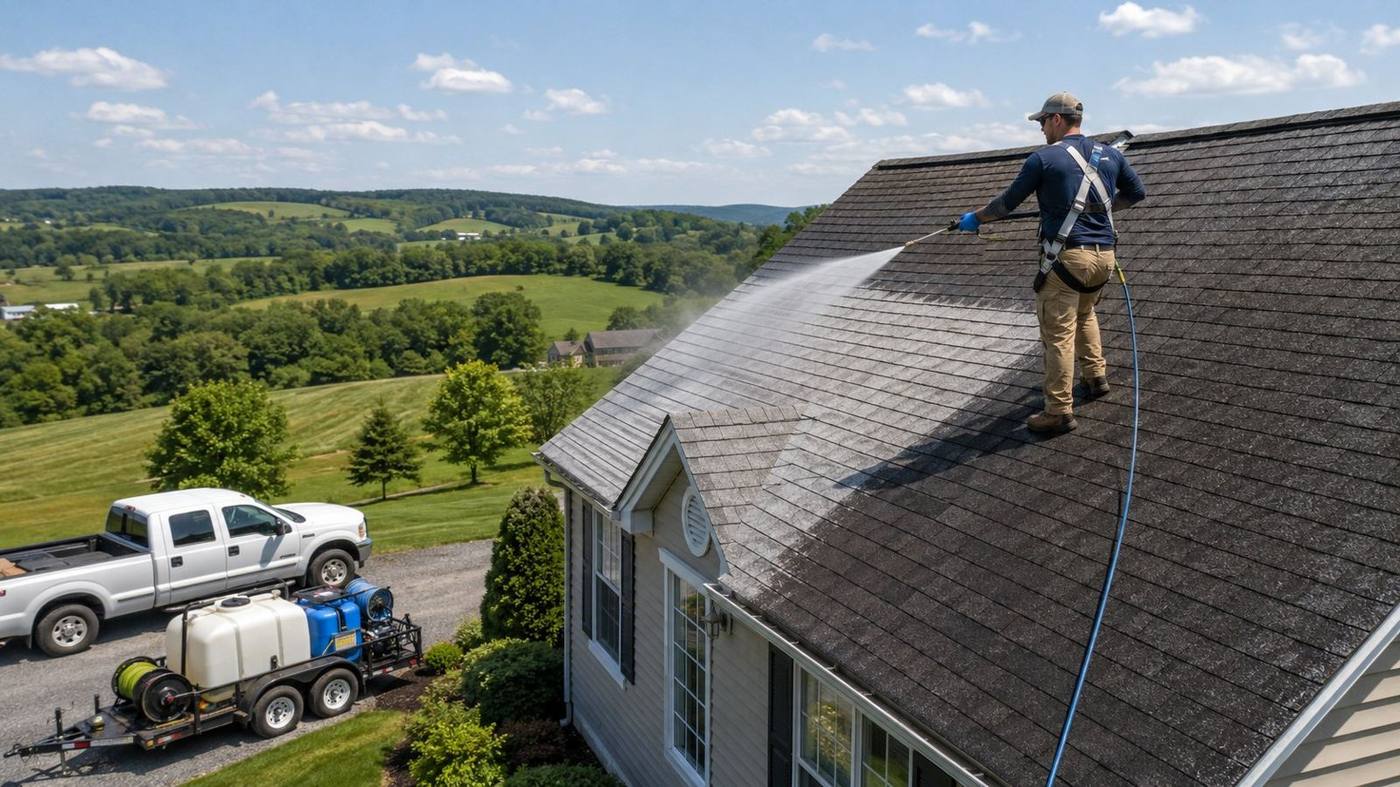 Roof Soft Washing in Mapleton, PA